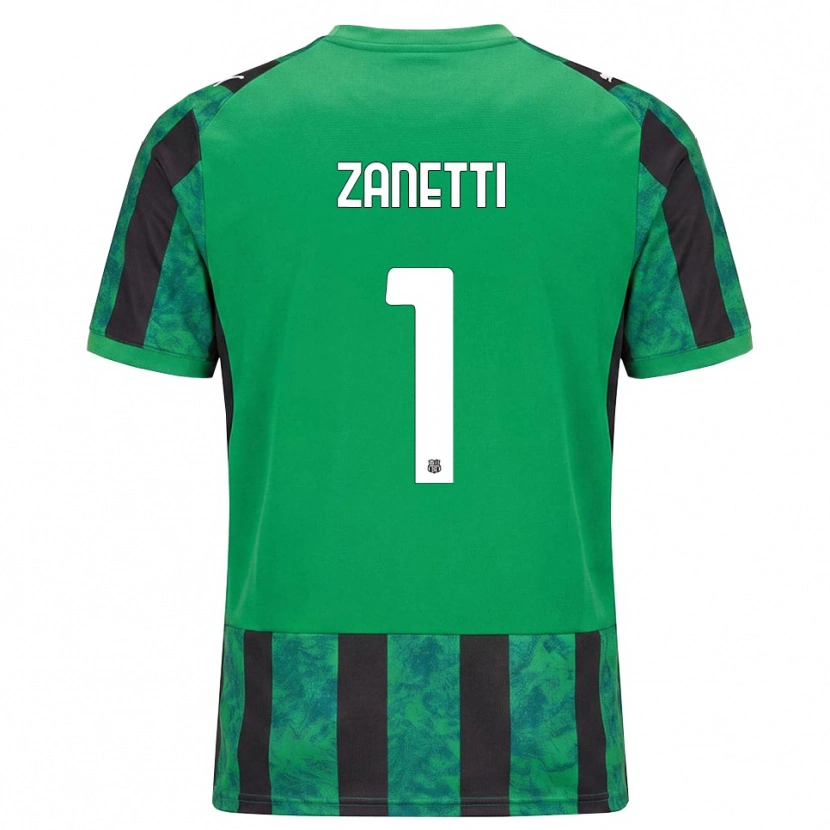 Danxen Enfant Maillot Ercole Zanetti #1 Vert Noir Blanc Tenues Domicile 2026/27 T-Shirt