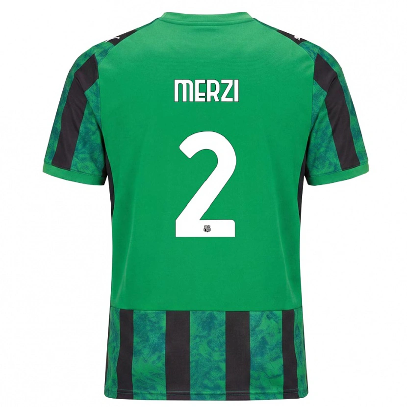 Danxen Enfant Maillot Matteo Merzi #2 Vert Noir Blanc Tenues Domicile 2026/27 T-Shirt