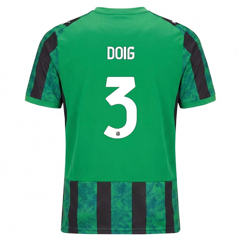 Danxen Enfant Maillot Josh Doig #3 Vert Noir Blanc Tenues Domicile 2026/27 T-Shirt