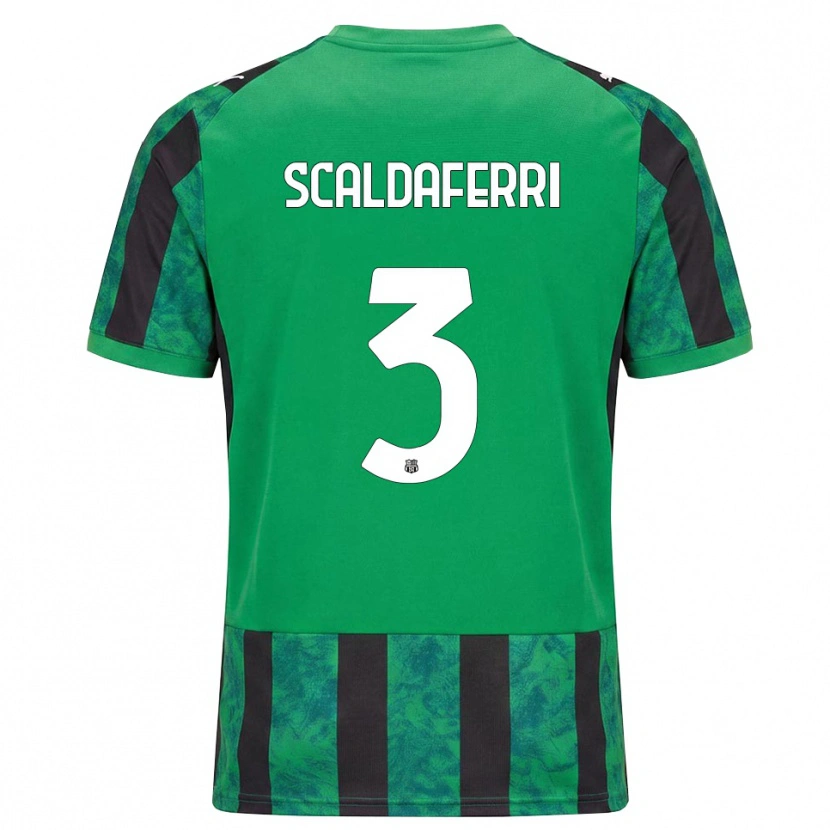 Danxen Enfant Maillot Andrea Scaldaferri #3 Vert Noir Blanc Tenues Domicile 2026/27 T-Shirt