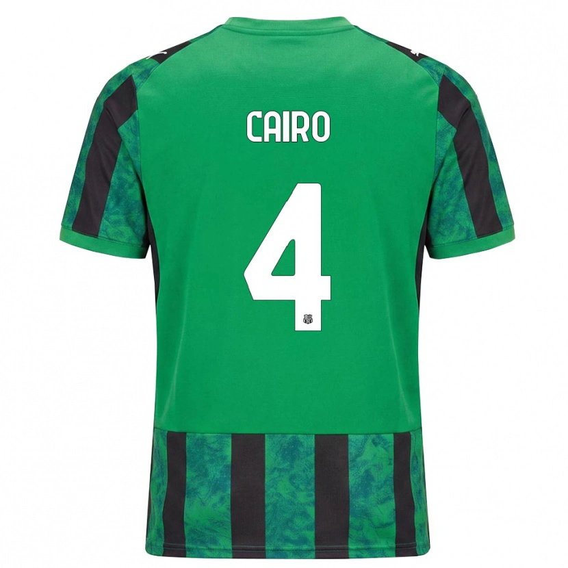 Danxen Enfant Maillot Nicolas Cairo #4 Vert Noir Blanc Tenues Domicile 2026/27 T-Shirt