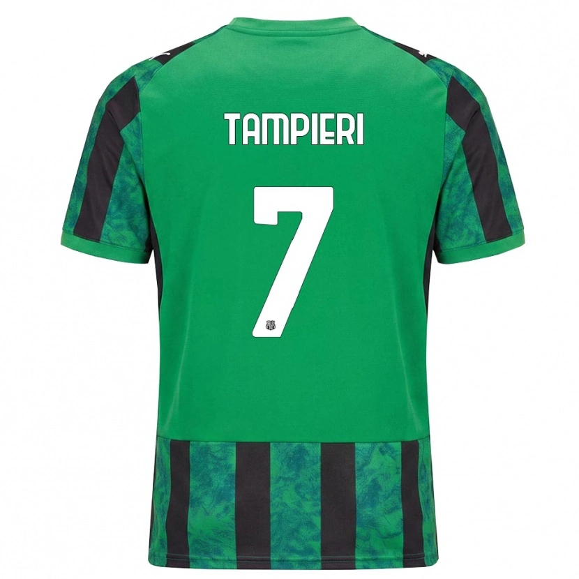 Danxen Enfant Maillot Diego Tampieri #7 Vert Noir Blanc Tenues Domicile 2026/27 T-Shirt