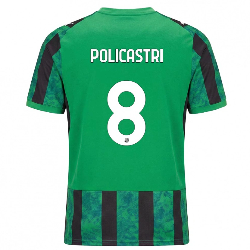 Danxen Enfant Maillot Giuseppe Policastri #8 Vert Noir Blanc Tenues Domicile 2026/27 T-Shirt