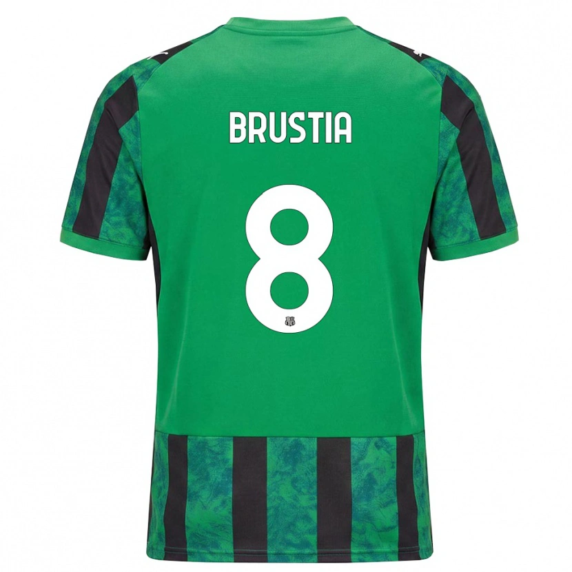 Danxen Enfant Maillot Martina Brustia #8 Vert Noir Blanc Tenues Domicile 2026/27 T-Shirt