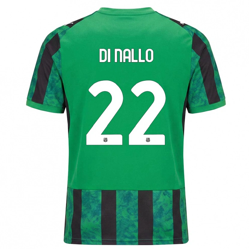 Danxen Enfant Maillot Erica Di Nallo #22 Vert Noir Blanc Tenues Domicile 2026/27 T-Shirt