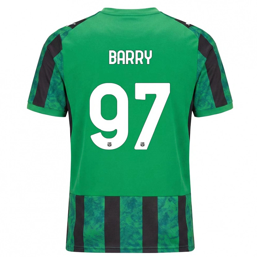 Danxen Enfant Maillot Omar Barry #97 Vert Noir Blanc Tenues Domicile 2026/27 T-Shirt