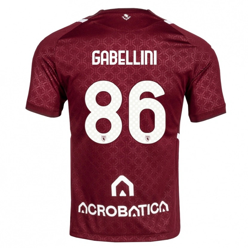 Danxen Enfant Maillot Tommaso Gabellini #86 Bourgogne Blanc Tenues Domicile 2026/27 T-Shirt