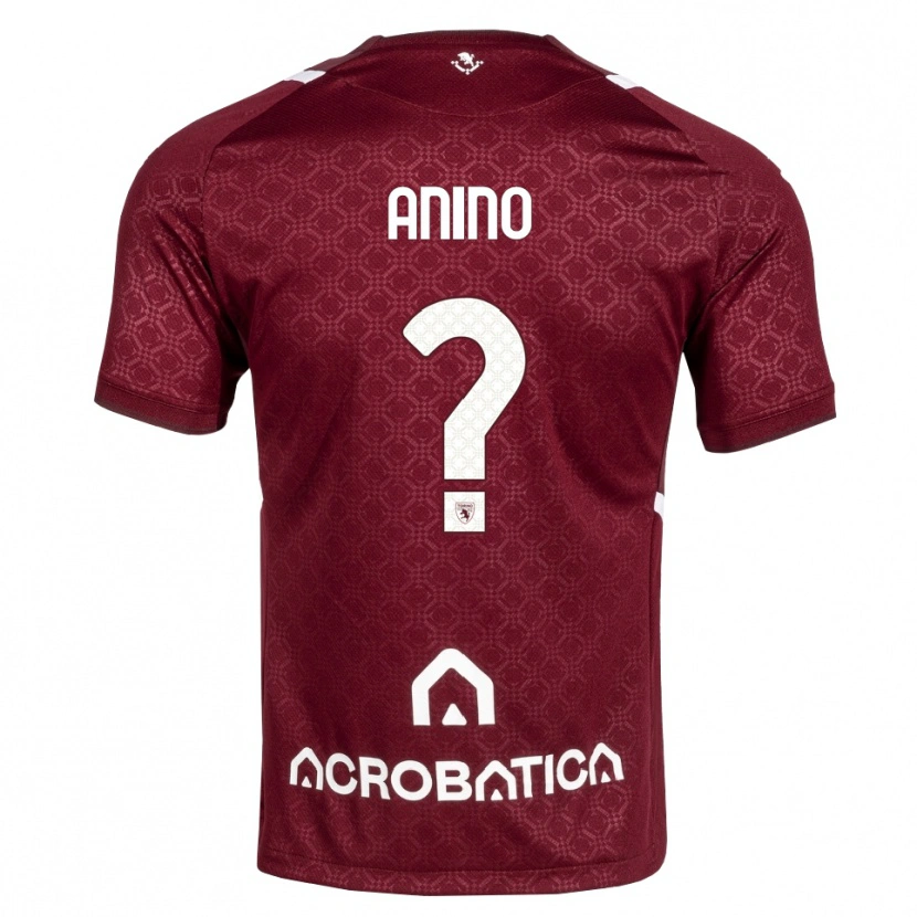 Danxen Enfant Maillot Riccardo Anino #0 Bourgogne Blanc Tenues Domicile 2026/27 T-Shirt