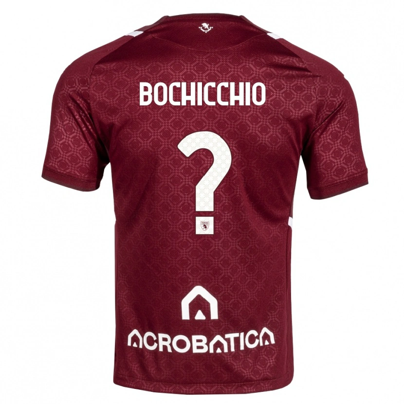 Danxen Enfant Maillot Francesco Bochicchio #0 Bourgogne Blanc Tenues Domicile 2026/27 T-Shirt