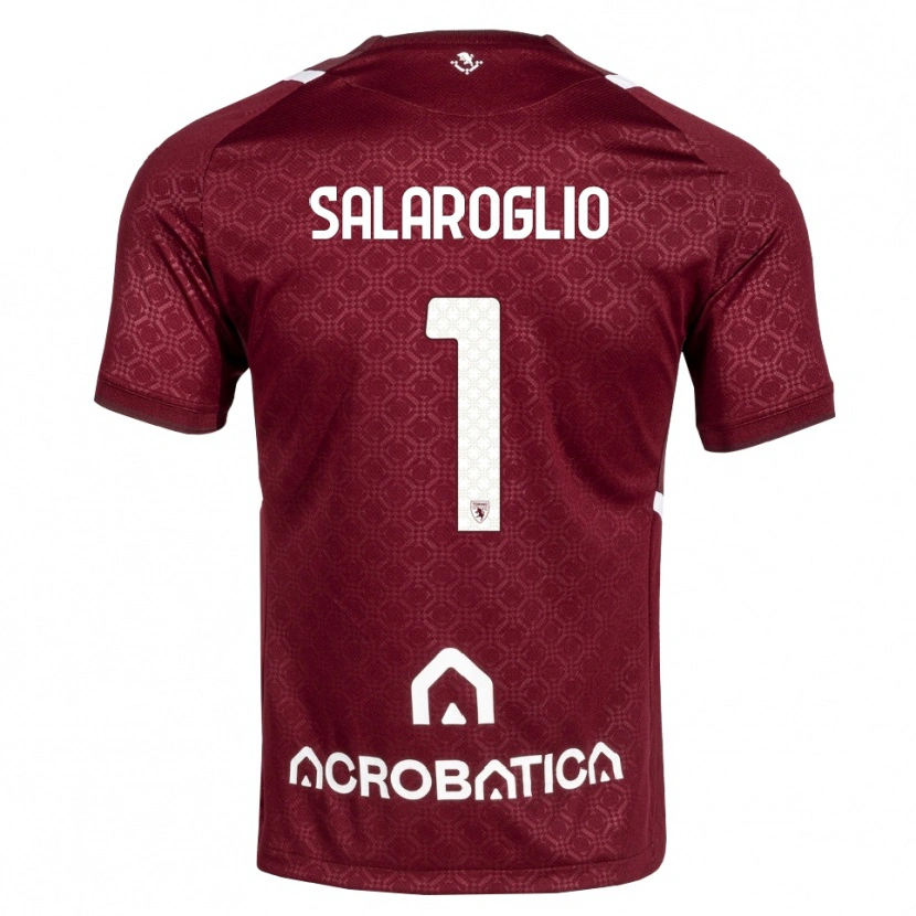 Danxen Enfant Maillot Mattia Salaroglio #1 Bourgogne Blanc Tenues Domicile 2026/27 T-Shirt