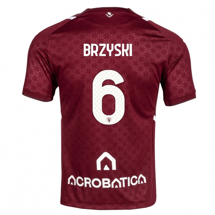 Danxen Enfant Maillot Igor Brzyski #6 Bourgogne Blanc Tenues Domicile 2026/27 T-Shirt