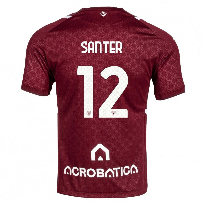 Danxen Enfant Maillot Leonardo Santer #12 Bourgogne Blanc Tenues Domicile 2026/27 T-Shirt