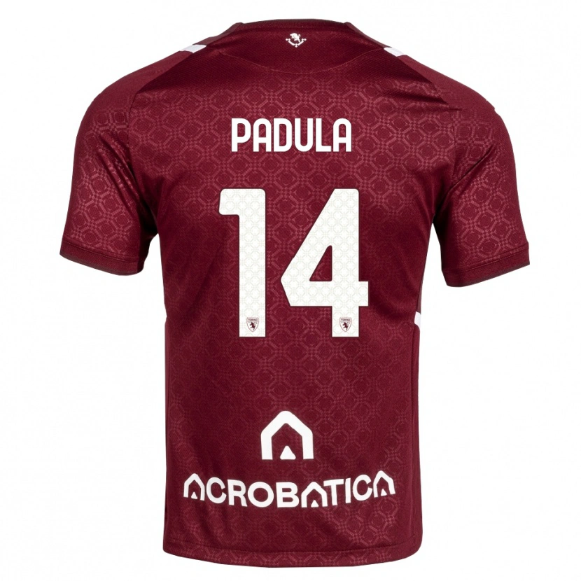Danxen Enfant Maillot Cristian Padula #14 Bourgogne Blanc Tenues Domicile 2026/27 T-Shirt