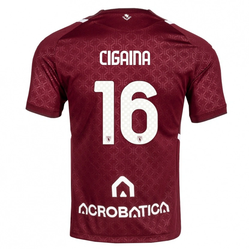 Danxen Enfant Maillot Filippo Cigaina #16 Bourgogne Blanc Tenues Domicile 2026/27 T-Shirt