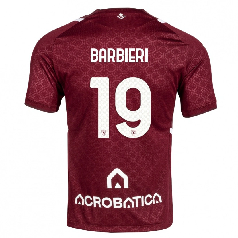 Danxen Enfant Maillot Raffaella Barbieri #19 Bourgogne Blanc Tenues Domicile 2026/27 T-Shirt
