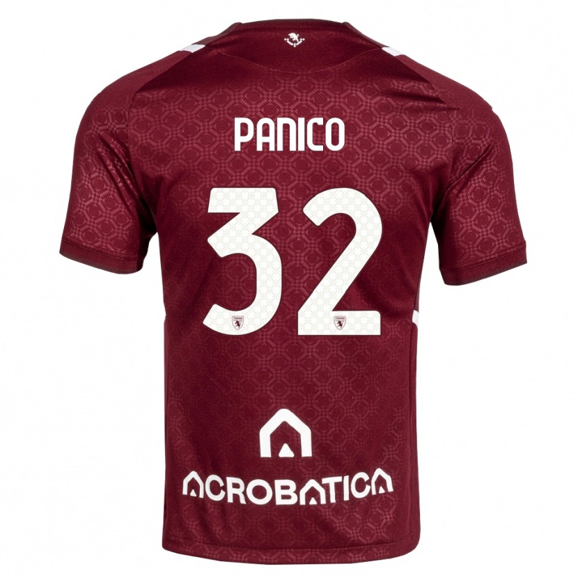Danxen Enfant Maillot Patrizia Panico #32 Bourgogne Blanc Tenues Domicile 2026/27 T-Shirt