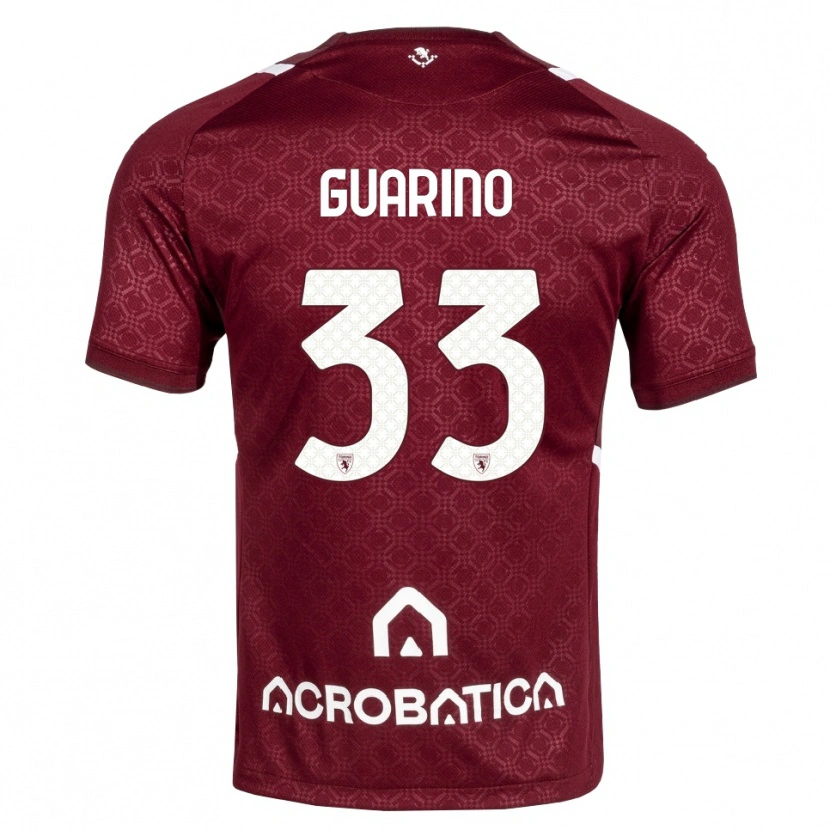Danxen Enfant Maillot Rita Guarino #33 Bourgogne Blanc Tenues Domicile 2026/27 T-Shirt