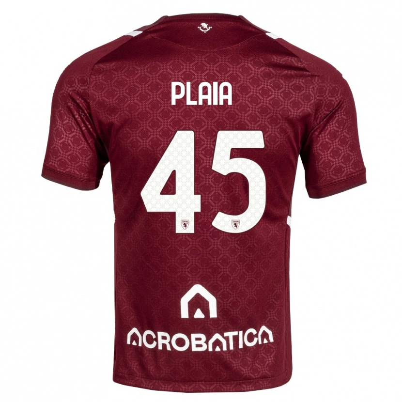 Danxen Enfant Maillot Francesco Plaia #45 Bourgogne Blanc Tenues Domicile 2026/27 T-Shirt