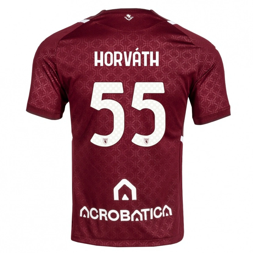 Danxen Enfant Maillot Krisztofer Horváth #55 Bourgogne Blanc Tenues Domicile 2026/27 T-Shirt