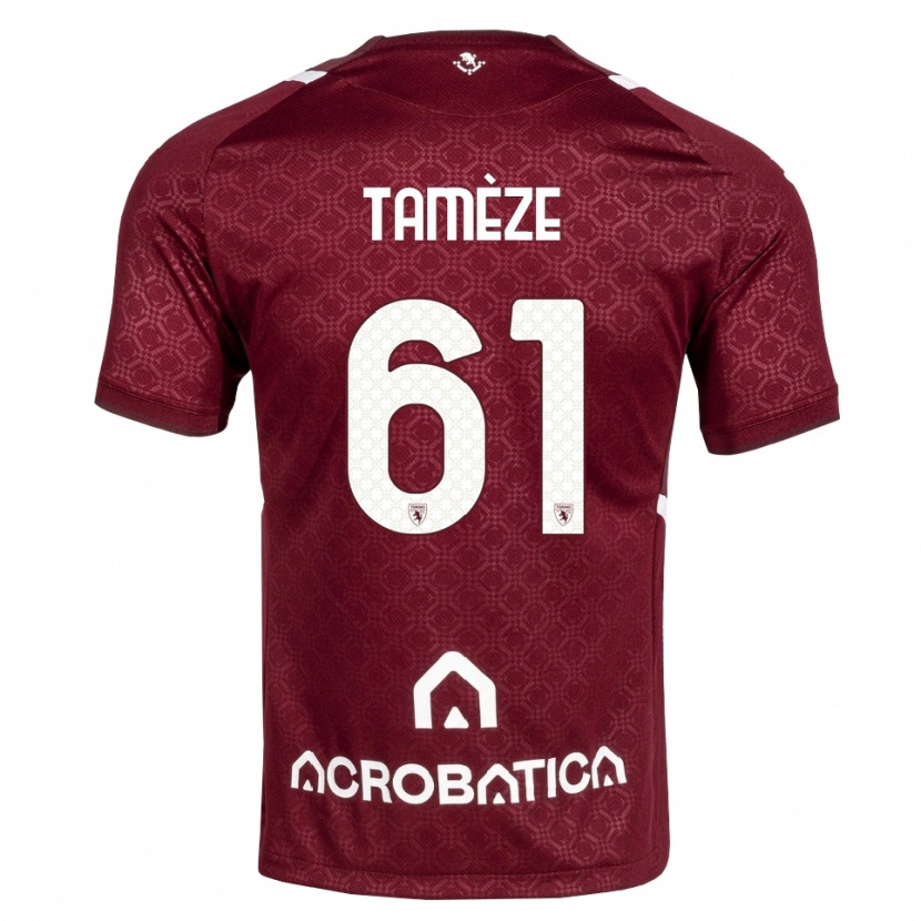 Danxen Enfant Maillot Adrien Tamèze #61 Bourgogne Blanc Tenues Domicile 2026/27 T-Shirt