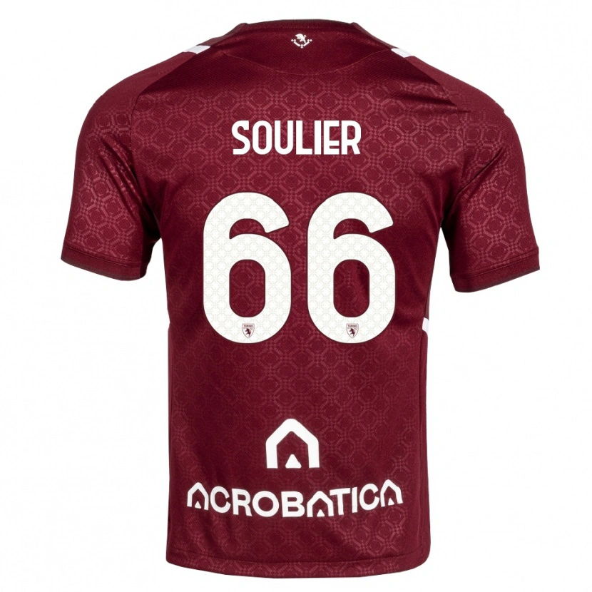 Danxen Enfant Maillot Evan Soulier #66 Bourgogne Blanc Tenues Domicile 2026/27 T-Shirt