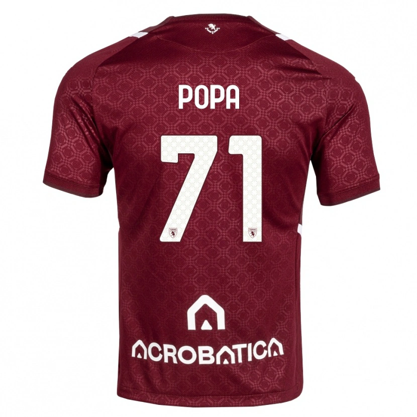 Danxen Enfant Maillot Mihai Popa #71 Bourgogne Blanc Tenues Domicile 2026/27 T-Shirt
