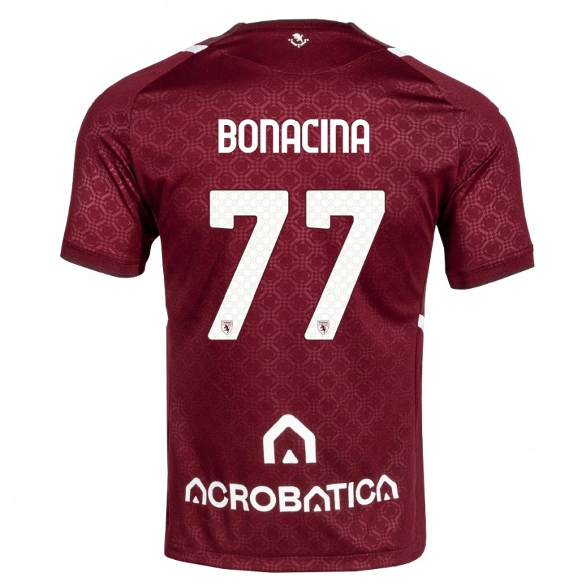 Danxen Enfant Maillot David Bonacina #77 Bourgogne Blanc Tenues Domicile 2026/27 T-Shirt