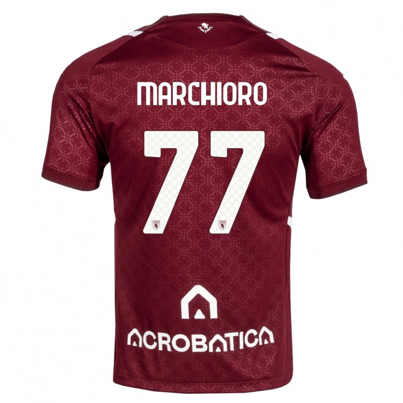 Danxen Enfant Maillot Raffaele Marchioro #77 Bourgogne Blanc Tenues Domicile 2026/27 T-Shirt
