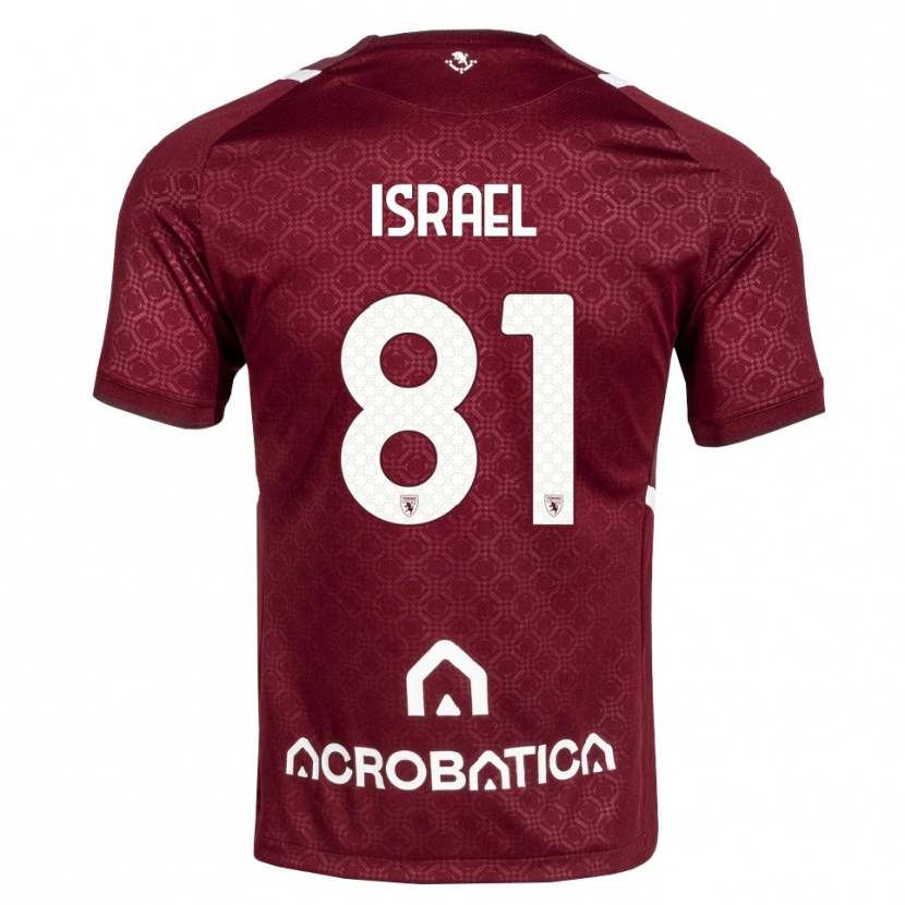 Danxen Enfant Maillot Franco Israel #81 Bourgogne Blanc Tenues Domicile 2026/27 T-Shirt