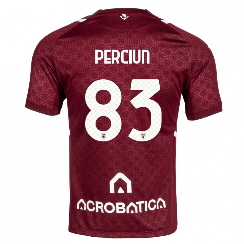 Danxen Enfant Maillot Sergiu Perciun #83 Bourgogne Blanc Tenues Domicile 2026/27 T-Shirt