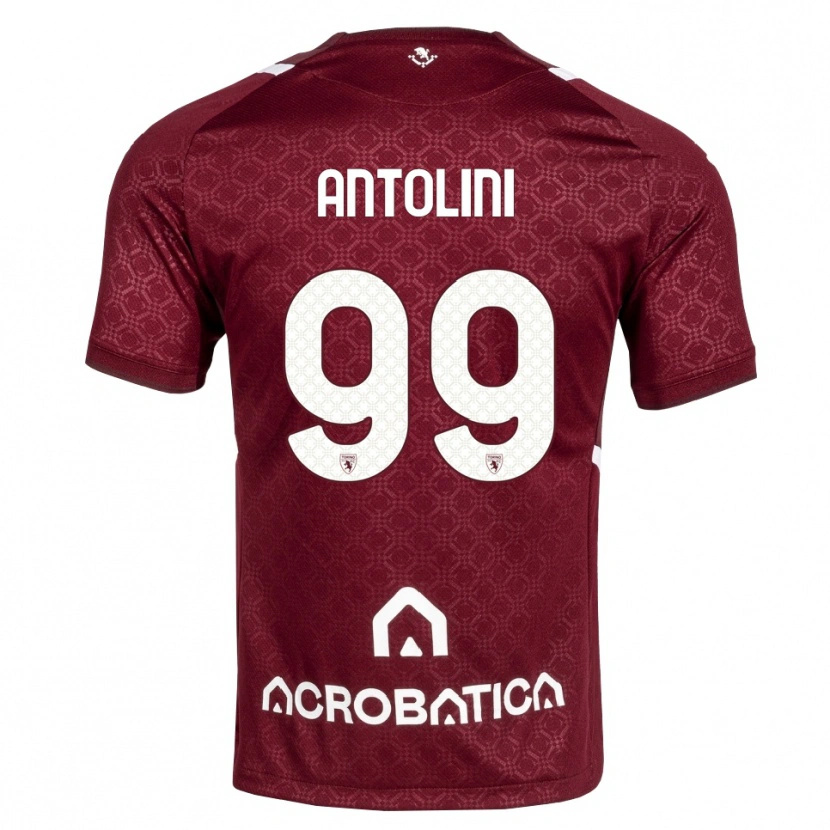 Danxen Enfant Maillot Jacopo Antolini #99 Bourgogne Blanc Tenues Domicile 2026/27 T-Shirt