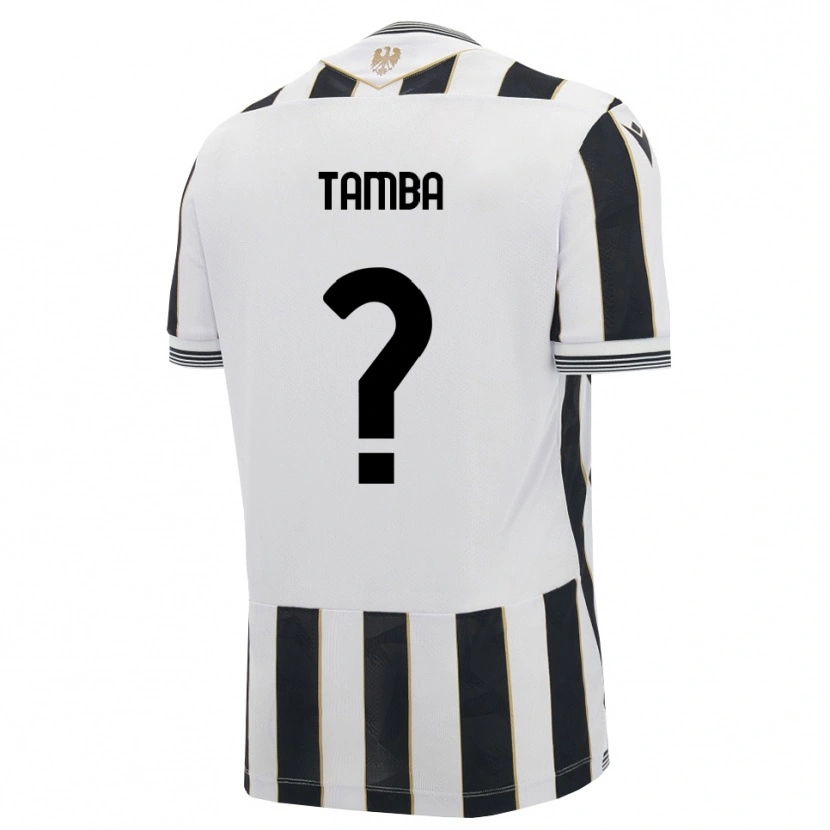 Danxen Enfant Maillot Ibrahima Tamba #0 Noir Blanc Rose Tenues Domicile 2026/27 T-Shirt