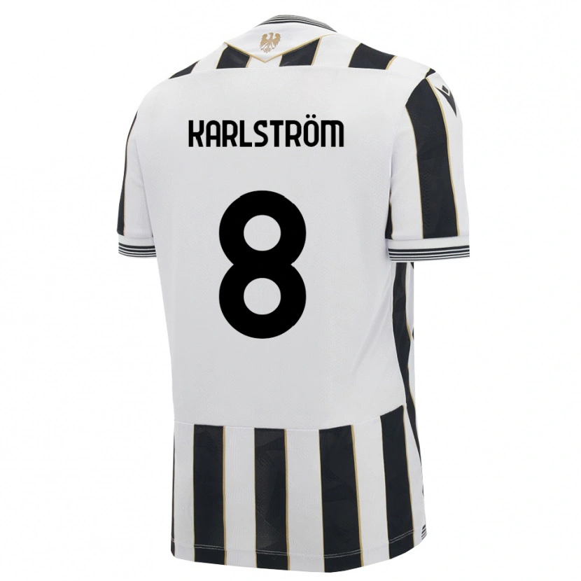 Danxen Enfant Maillot Jesper Karlström #8 Noir Blanc Rose Tenues Domicile 2026/27 T-Shirt