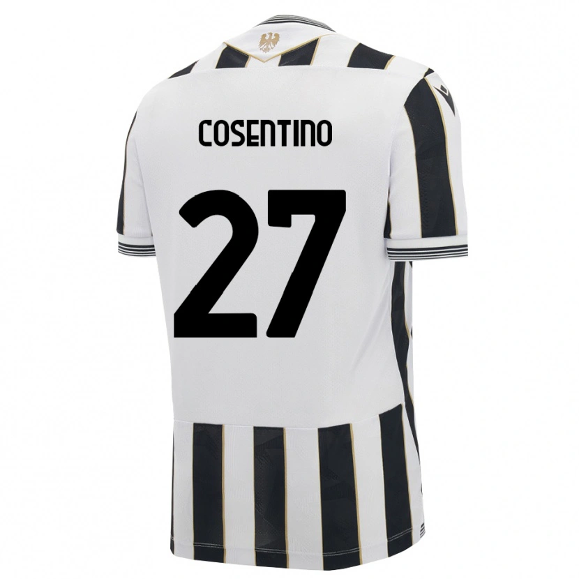 Danxen Enfant Maillot Sergio Cosentino #27 Noir Blanc Rose Tenues Domicile 2026/27 T-Shirt