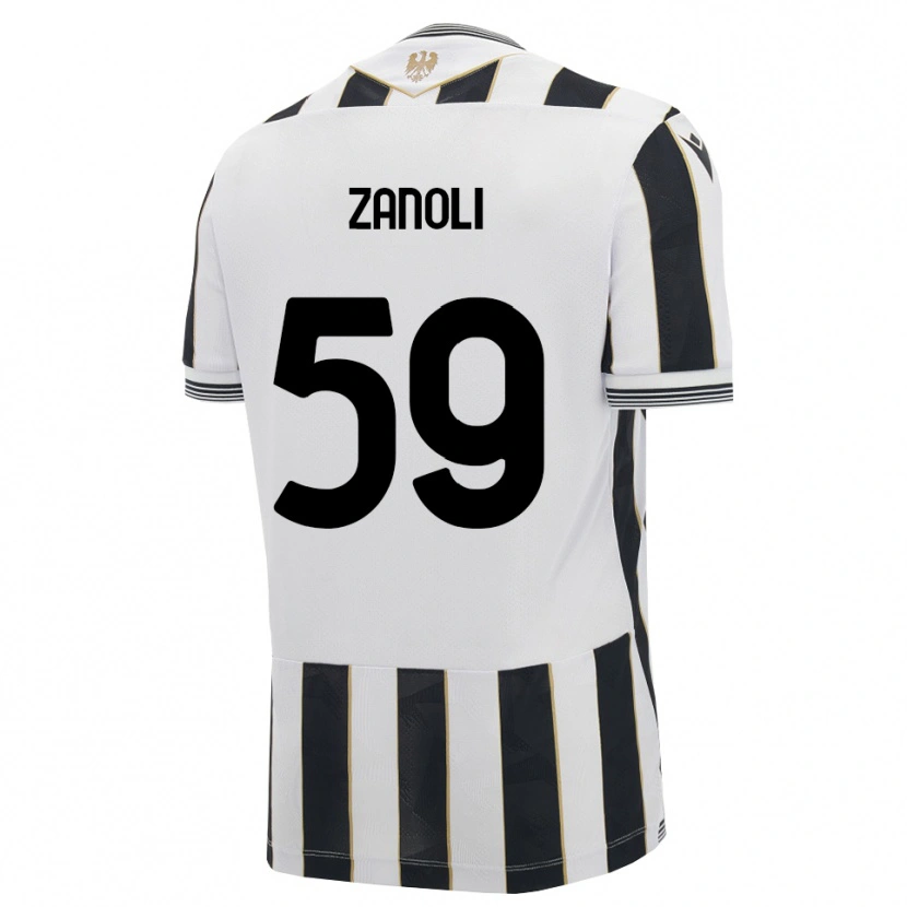 Danxen Enfant Maillot Alessandro Zanoli #59 Noir Blanc Rose Tenues Domicile 2026/27 T-Shirt