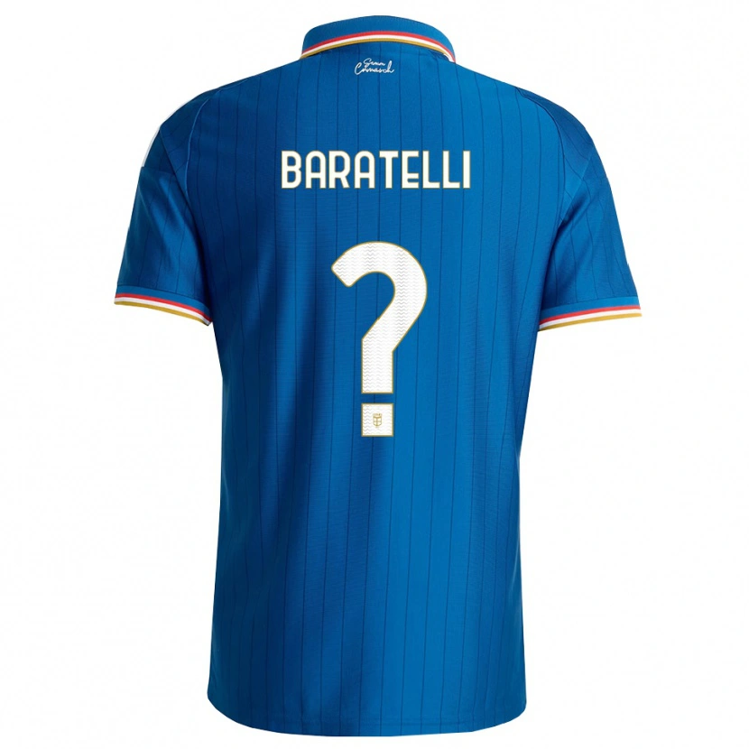 Danxen Enfant Maillot Mattia Baratelli #0 Bleu Blanc Rouge Tenues Domicile 2026/27 T-Shirt