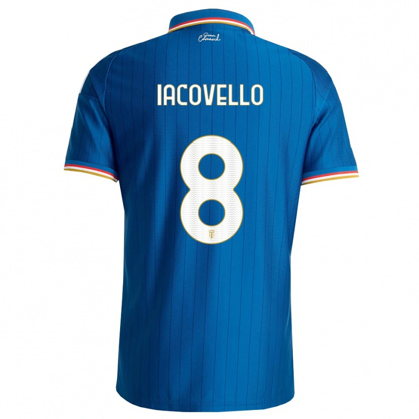Danxen Enfant Maillot Mattia Iacovello #8 Bleu Blanc Rouge Tenues Domicile 2026/27 T-Shirt