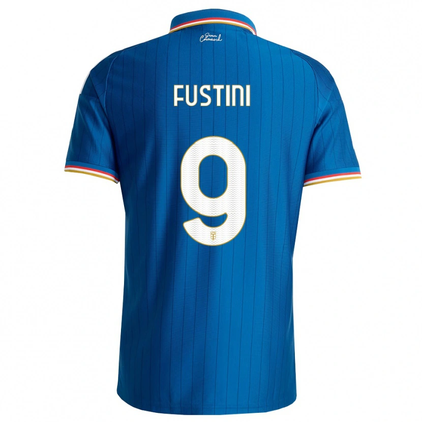 Danxen Enfant Maillot Kevin Fustini #9 Bleu Blanc Rouge Tenues Domicile 2026/27 T-Shirt