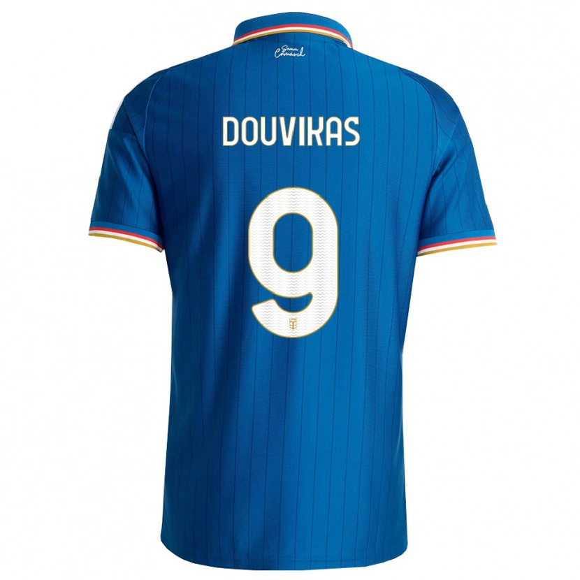 Danxen Enfant Maillot Anastasios Douvikas #9 Bleu Blanc Rouge Tenues Domicile 2026/27 T-Shirt