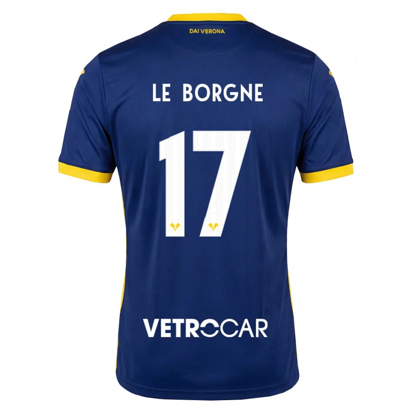 Danxen Enfant Maillot Andréa Le Borgne #17 Bleu Roi Jaune Blanc Tenues Domicile 2026/27 T-Shirt
