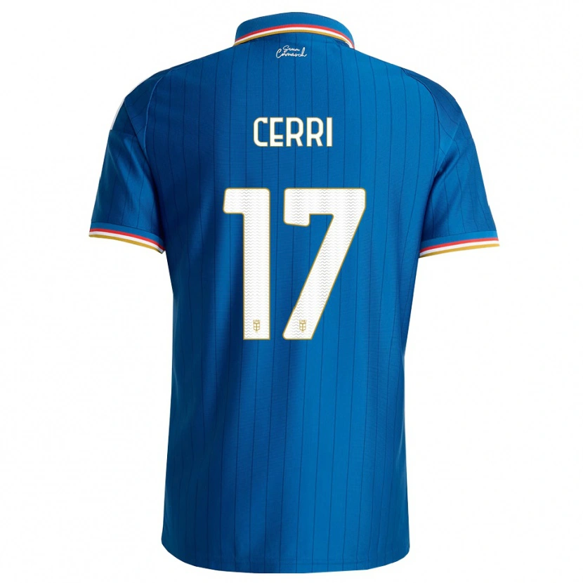 Danxen Enfant Maillot Alberto Cerri #17 Bleu Blanc Rouge Tenues Domicile 2026/27 T-Shirt