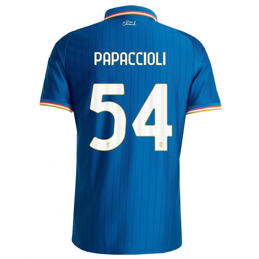 Danxen Enfant Maillot Matteo Papaccioli #54 Bleu Blanc Rouge Tenues Domicile 2026/27 T-Shirt