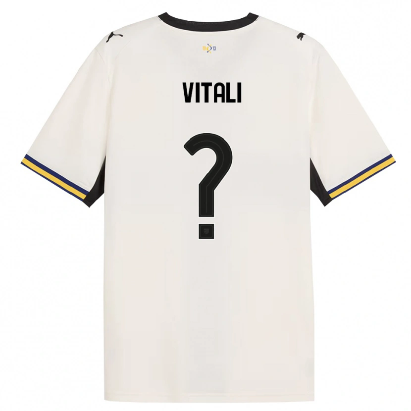 Danxen Enfant Maillot Lorenzo Vitali #0 Blanc Cassé Noir Jaune Tenues Domicile 2026/27 T-Shirt