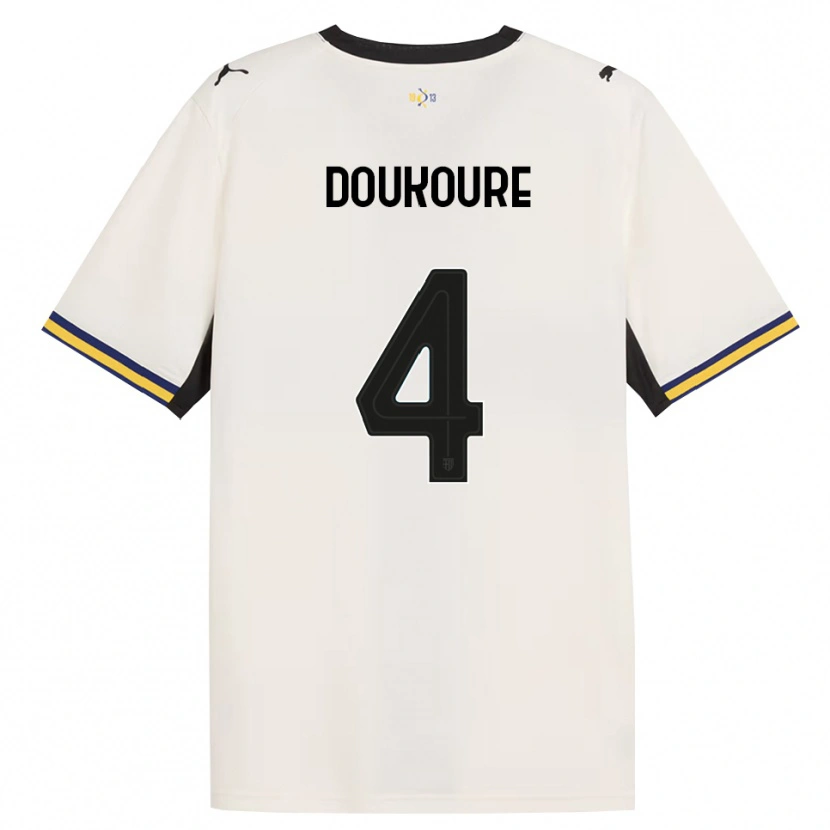 Danxen Enfant Maillot Vamoussa Doukoure #4 Blanc Cassé Noir Jaune Tenues Domicile 2026/27 T-Shirt