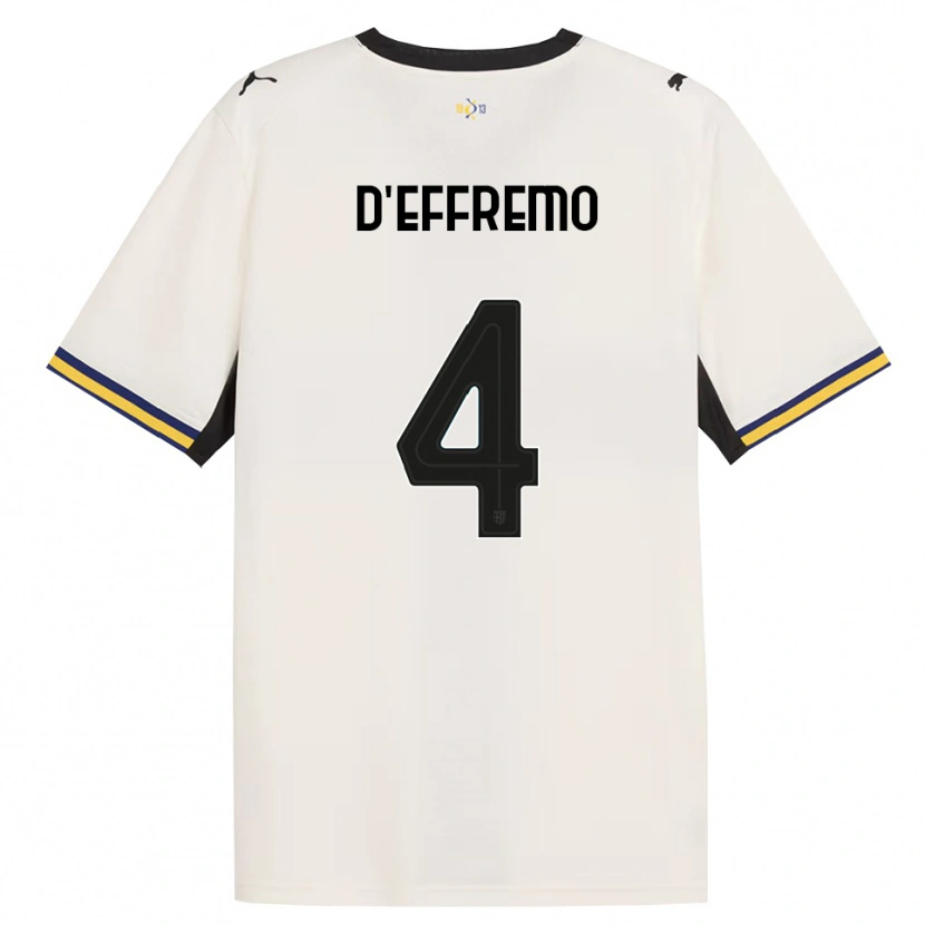 Danxen Enfant Maillot Dario D'effremo #4 Blanc Cassé Noir Jaune Tenues Domicile 2026/27 T-Shirt