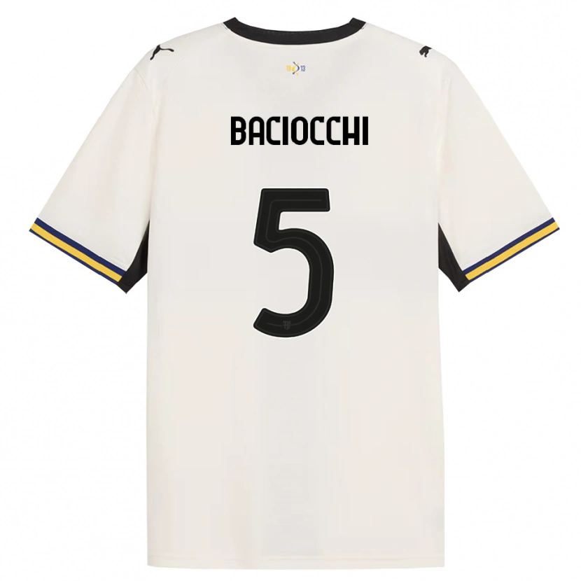 Danxen Enfant Maillot Giulio Baciocchi #5 Blanc Cassé Noir Jaune Tenues Domicile 2026/27 T-Shirt