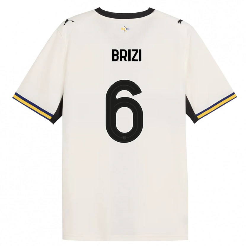 Danxen Enfant Maillot Andrea Brizi #6 Blanc Cassé Noir Jaune Tenues Domicile 2026/27 T-Shirt