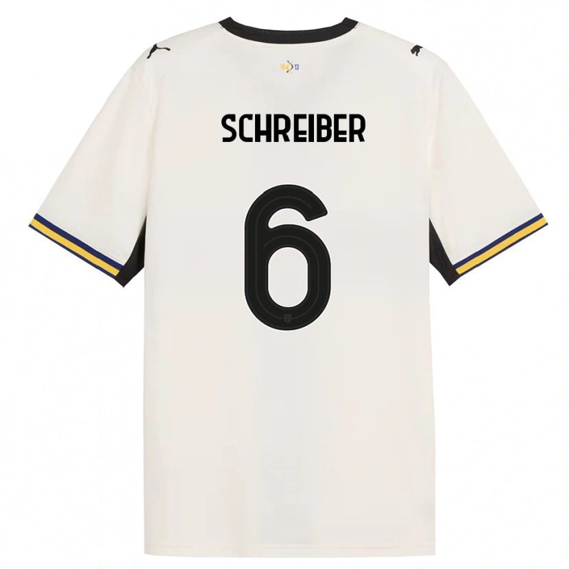 Danxen Enfant Maillot Fabio Schreiber #6 Blanc Cassé Noir Jaune Tenues Domicile 2026/27 T-Shirt