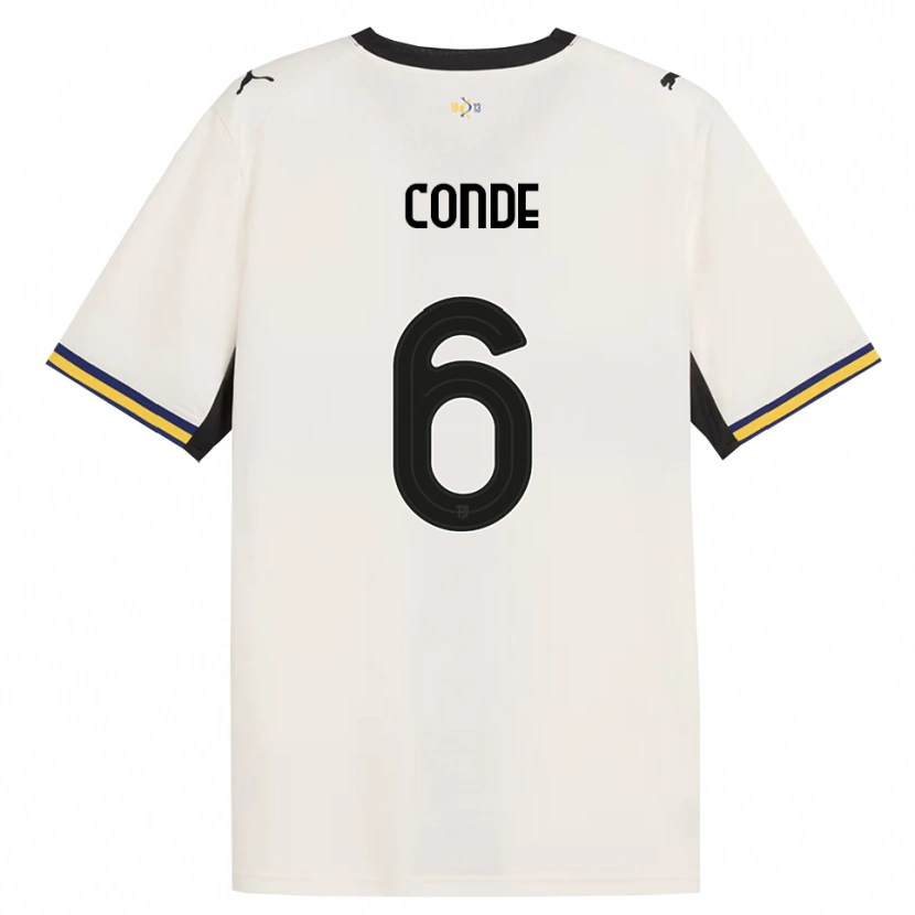 Danxen Enfant Maillot Bernardo Conde #6 Blanc Cassé Noir Jaune Tenues Domicile 2026/27 T-Shirt