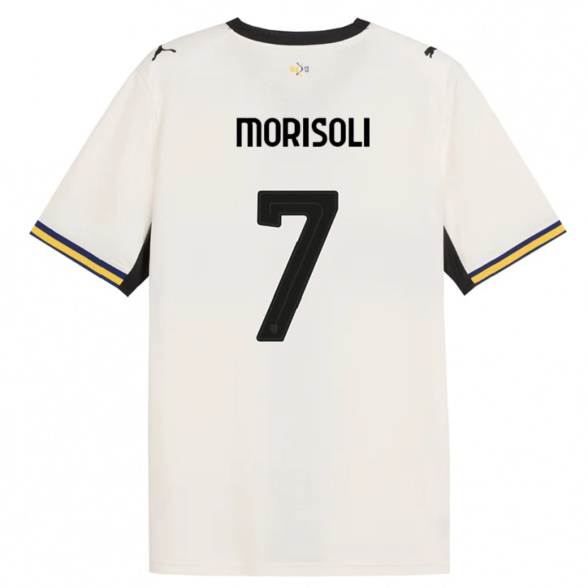 Danxen Enfant Maillot Gabriel Morisoli #7 Blanc Cassé Noir Jaune Tenues Domicile 2026/27 T-Shirt